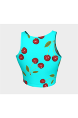 Cherry Print Athletic Crop Top - Objet D'Art