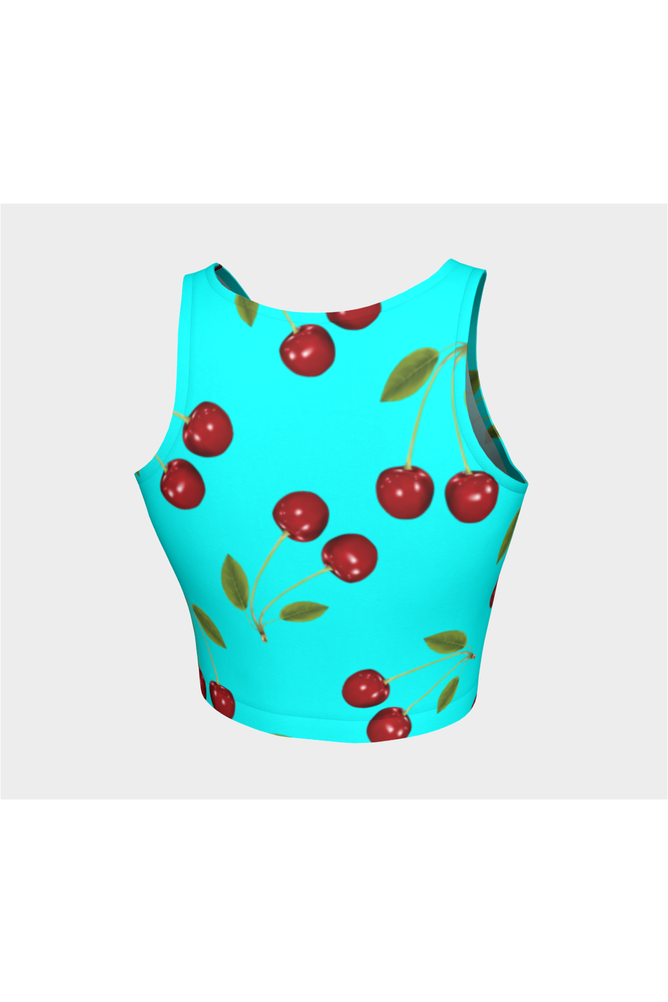 Cherry Print Athletic Crop Top - Objet D'Art