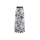 selenium gray print 2 High Slit Long Beach Dress (Model S40) - Objet D'Art