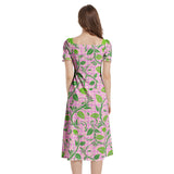 Puff Sleeve Split Thigh Midi Dress - Objet D'Art
