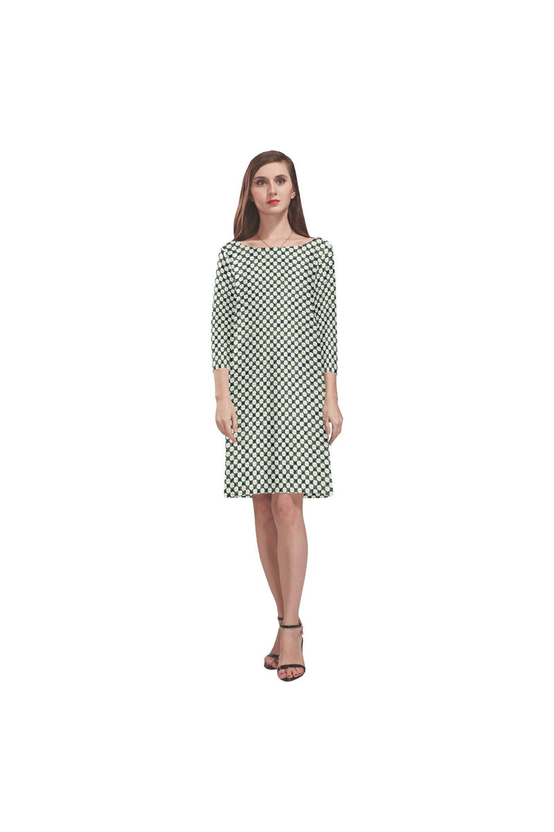 Micro Daisy Print Rhea Loose Round Neck Dress - Objet D'Art