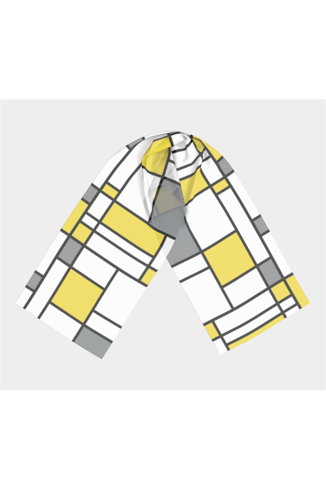 Yellow & Gray Mondrian Long Scarf - Objet D'Art