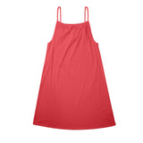 scarlet red solid Drawstring Neck Sleeveless Dress (Model D68) - Objet D'Art