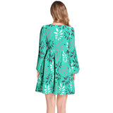 Lantern Sleeve Deep V-Neck Short Dress - Objet D'Art