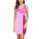 greek key partition print Medea Vest Dress (Model D06) - Objet D'Art