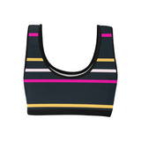 striped chained up 22 Women's All Over Print Sports Bra (Model T52) - Objet D'Art