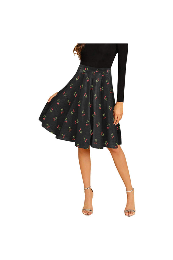 Cherry Chic Pleated Midi Skirt (Model D15) - Objet D'Art
