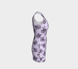 Lavendar Florals Bodycon Dress - Objet D'Art