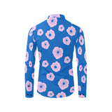 pink light blue flower 10 A Men's All Over Print Casual Dress Shirt (Model T61)