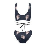 cheribum navy sky print Cross String Bikini Set (Model S29) - Objet D'Art