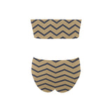 waves4 print Chest Wrap Bikini Swimsuit (Model S36) - Objet D'Art