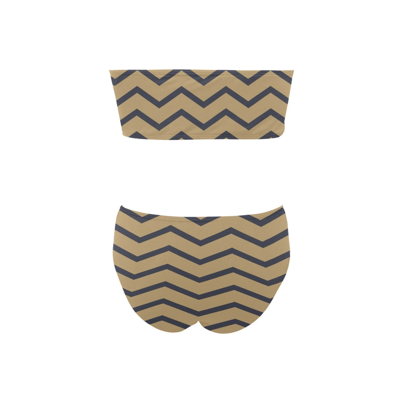 waves4 print Chest Wrap Bikini Swimsuit (Model S36) - Objet D'Art