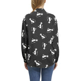 Long Sleeve Button Up Casual Shirt Top - Objet D'Art