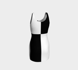 Black and White Fitted Dress - Objet D'Art
