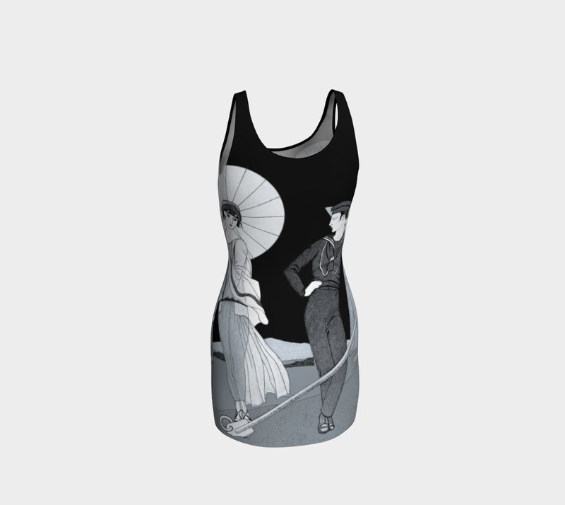 Selenium  Vintage Print Bodycon Dress - Objet D'Art