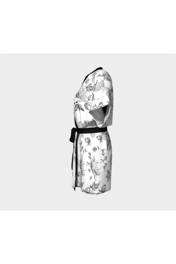 Silver Floral Kimono Robe - Objet D'Art