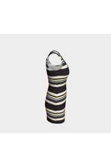 Brown and Tan Striped Bodycon Dress - Objet D'Art