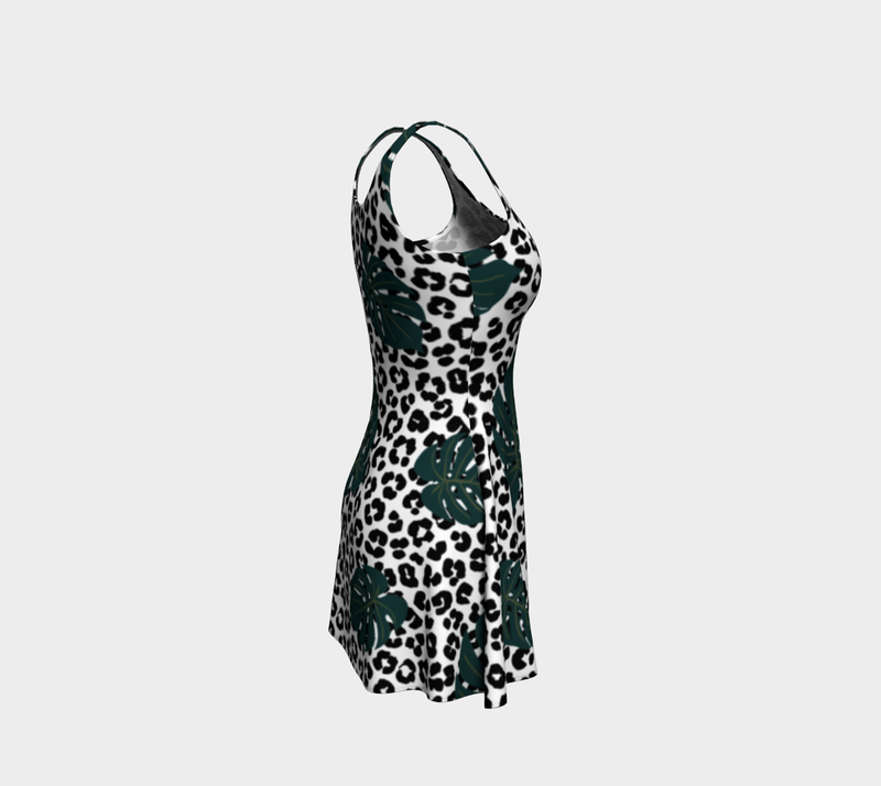 Leopard and Palms Flare Dress - Objet D'Art