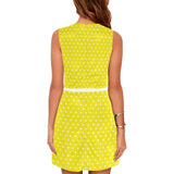 sunshine polka dots Eos Women's Sleeveless Dress (Model D01) - Objet D'Art