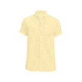 creme solid print 2 Men's Short Sleeve Shirt with Chest Pocket (Model T53) - Objet D'Art