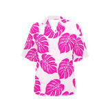 fuchsia palm print 4B All Over Print Hawaiian Shirt for Women (Model T58) - Objet D'Art