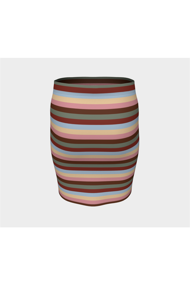 Autumn Striped Fitted Skirt - Objet D'Art