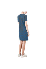 Arabesque Short-Sleeve Round Neck A-Line Dress - Objet D'Art