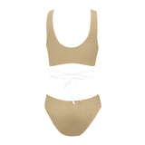 lark solid print 2 Cross String Bikini Set (Model S29) - Objet D'Art