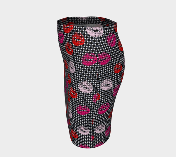 Kisses and Micro Polkadots Fitted Skirt - Objet D'Art