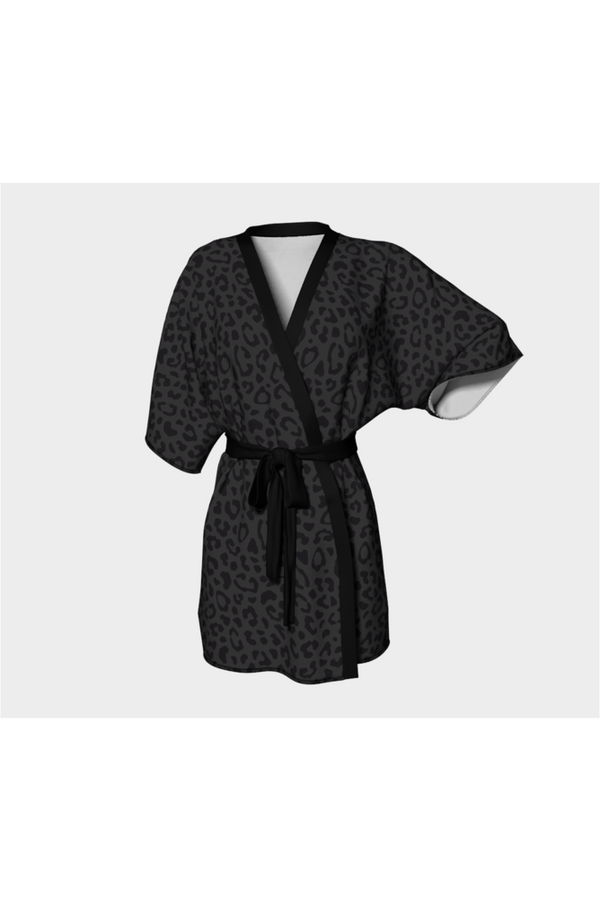 Black Leopard Kimono Robe - Objet D'Art