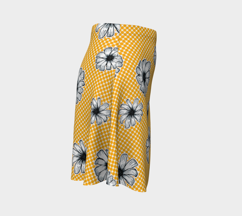 Floral Polka Dot Flare Skirt - Objet D'Art