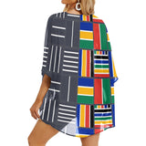 cheribum on clouds print 2 Women's Kimono Chiffon Cover Up (Model H51) - Objet D'Art