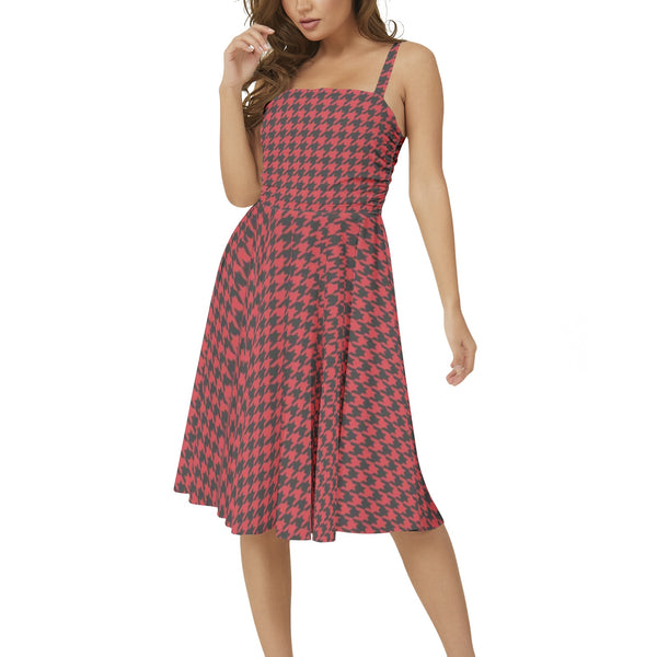 Sleeveless Square Neck Flare Hem Midi Dress - Objet D'Art