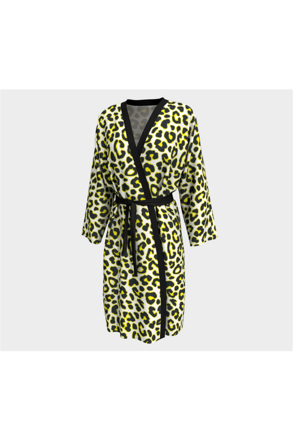 Yellow Leopard Print Peignoir - Objet D'Art