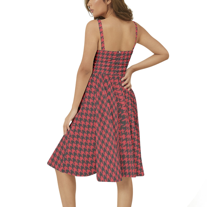 Sleeveless Square Neck Flare Hem Midi Dress - Objet D'Art