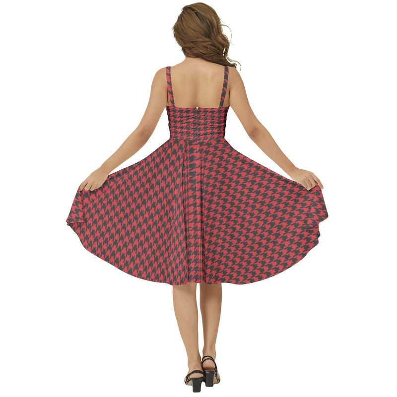 Sleeveless Square Neck Flare Hem Midi Dress - Objet D'Art