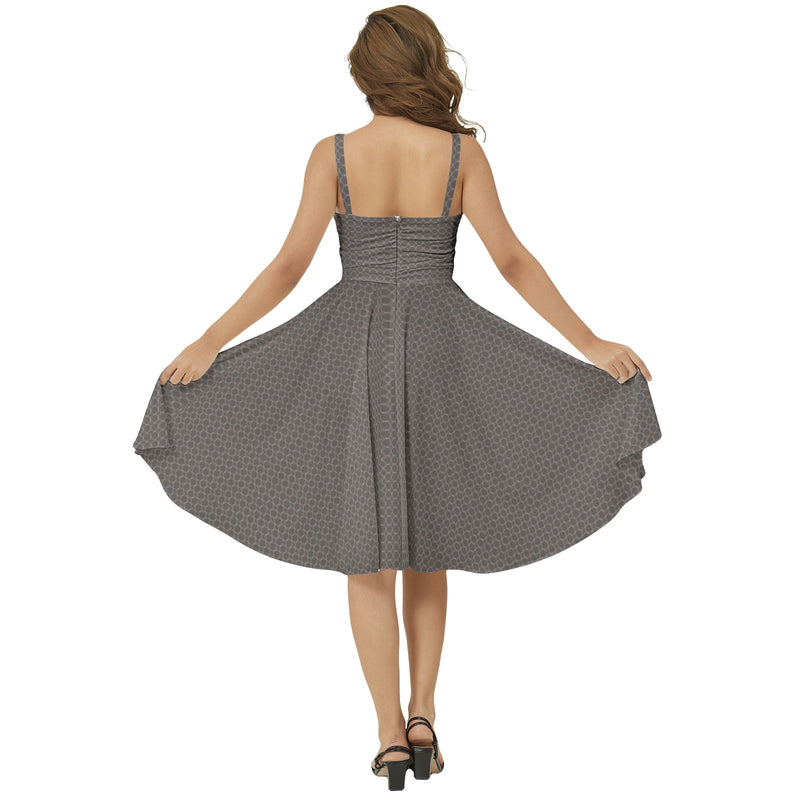 Sleeveless Square Neck Flare Hem Midi Dress - Objet D'Art