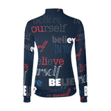 believe in yourself 2 sleeve Women's All Over Print Mock Neck Sweatshirt (Model H43) - Objet D'Art
