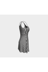 Black and White Gingham Flare Dress - Objet D'Art
