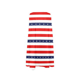 stars and stripes red white blue print 2 Sleeveless A-Line Pocket Dress (Model D57) - Objet D'Art