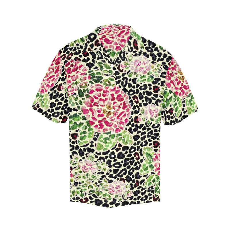 leopard rose print 2 Hawaiian Shirt with Merged Design (Model T58) - Objet D'Art