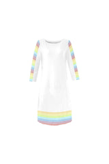 Rainbow Accent Rhea Loose Round Neck Dress - Objet D'Art
