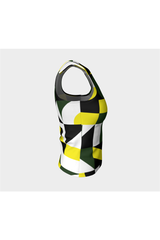 Green Abstract Fitted Tank Top - Objet D'Art