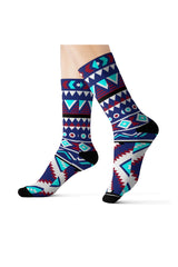 Aqua Aztec Sublimation Socks - Objet D'Art