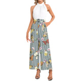 Halter Neck Buckle Belted Jumpsuit - Objet D'Art