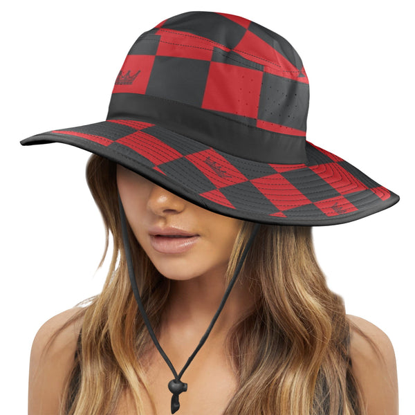 black solid print skirt Wide Brim Bucket Hat - Objet D'Art