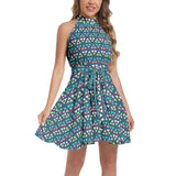 Triangle Ruffle Hem Belted Halter Dress - Objet D'Art