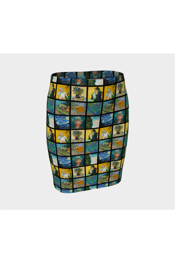 Van Gogh Expo Fitted Skirt - Objet D'Art