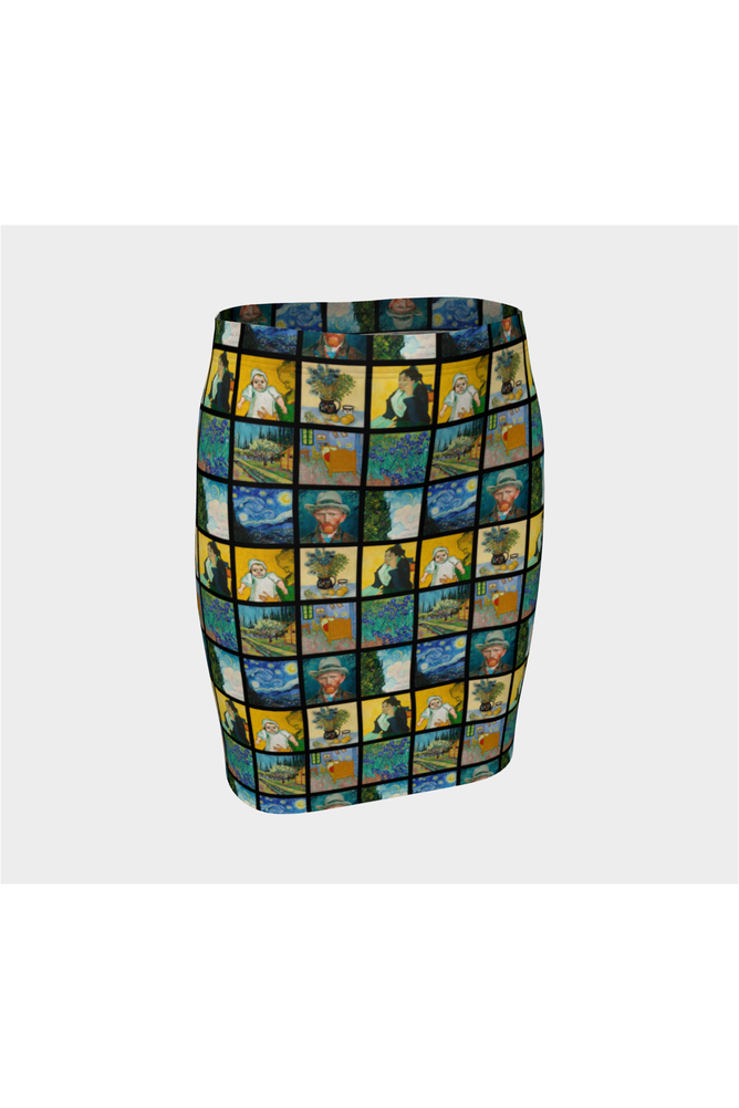 Van Gogh Expo Fitted Skirt - Objet D'Art