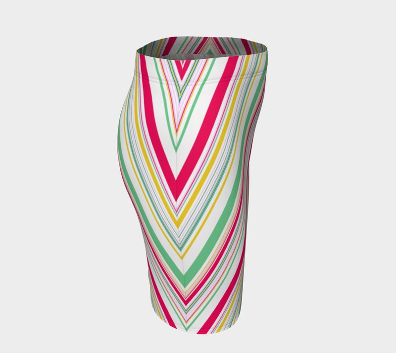 Chevron Striped Fitted Skirt - Objet D'Art